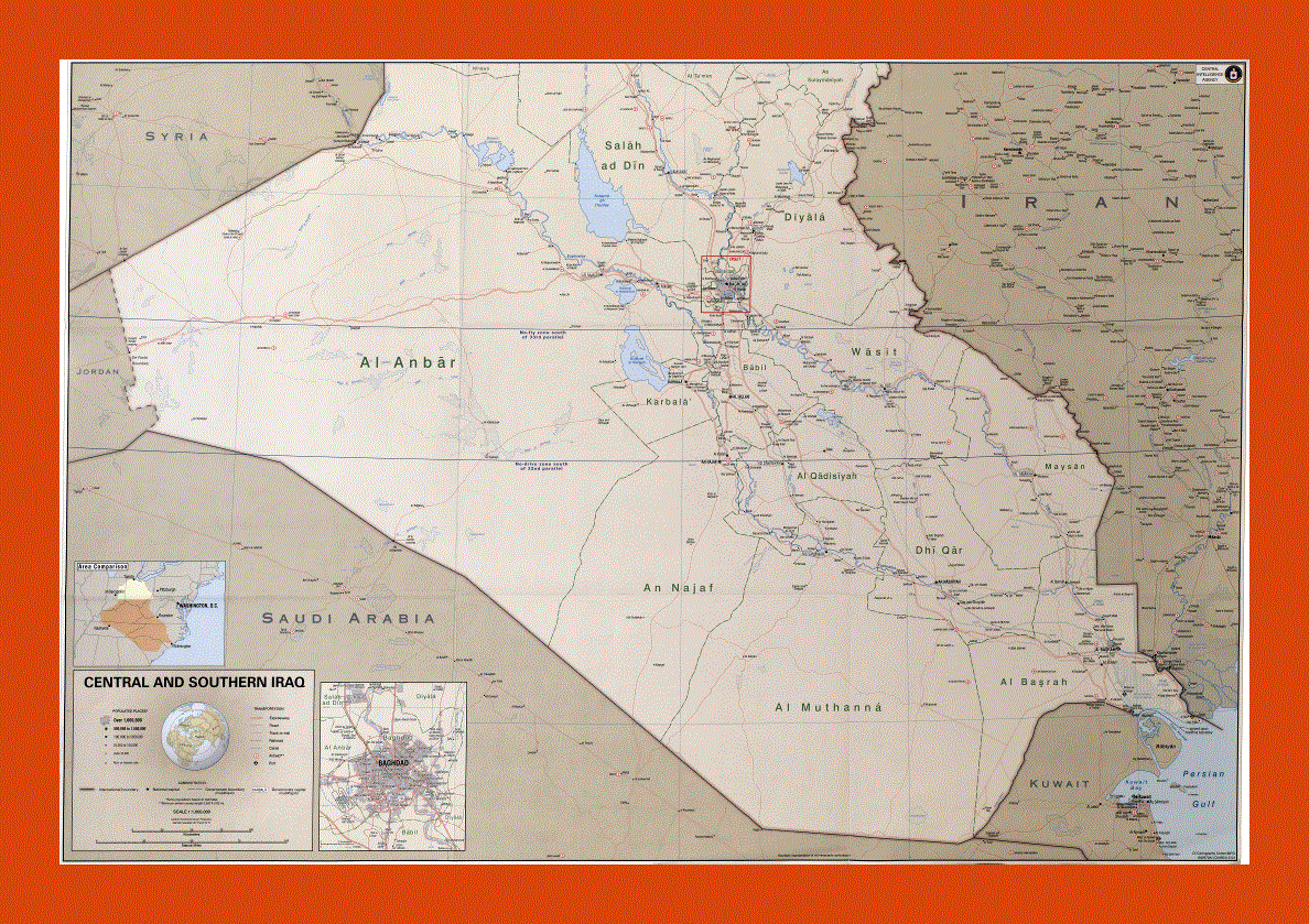 Political and administrative map of Central and Southern Iraq - 2003