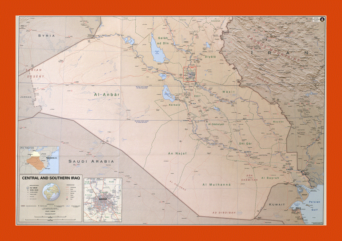 Political and administrative map of Central and Southern Iraq - 2003