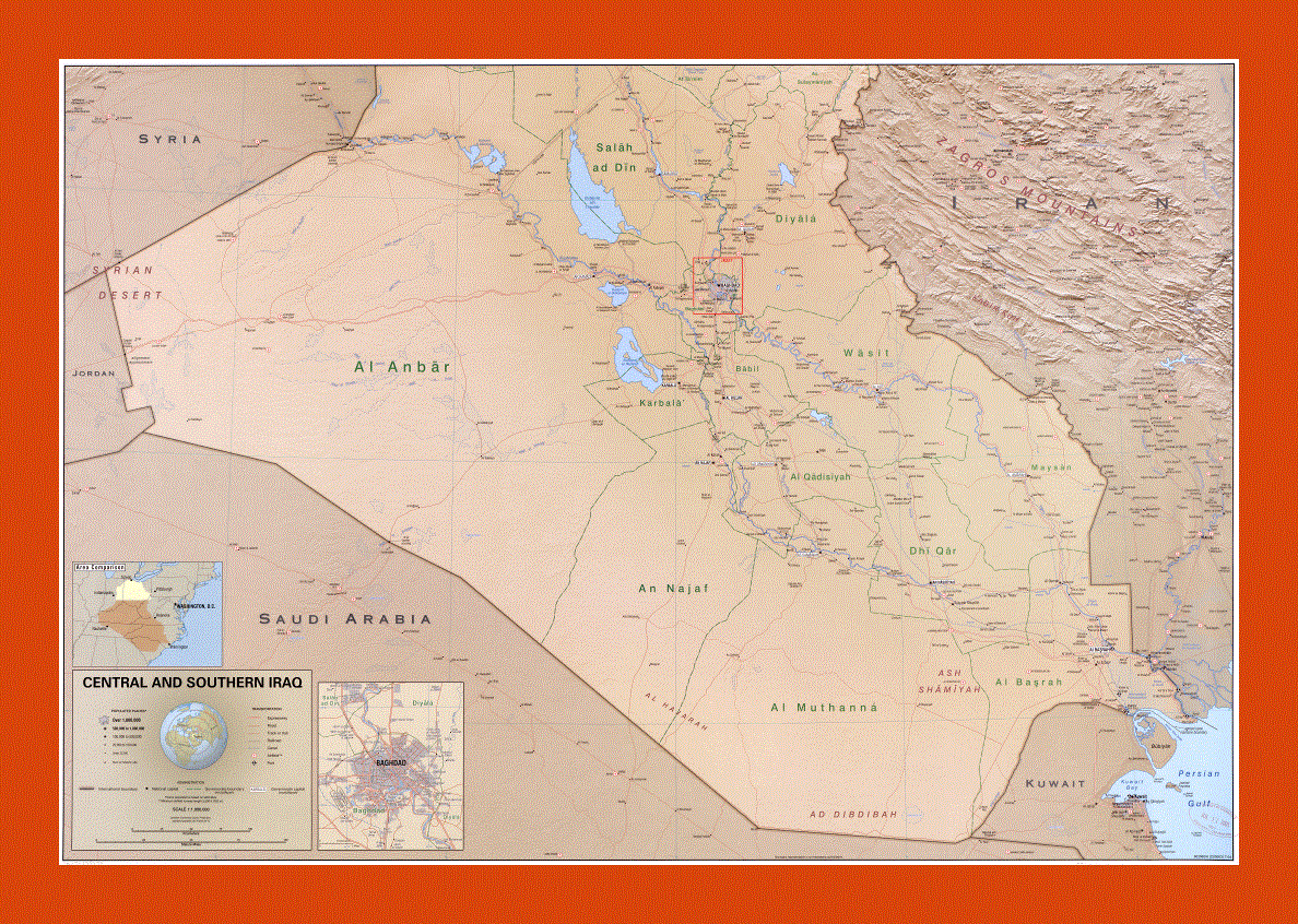 Political and administrative map of Central and Southern Iraq - 2004