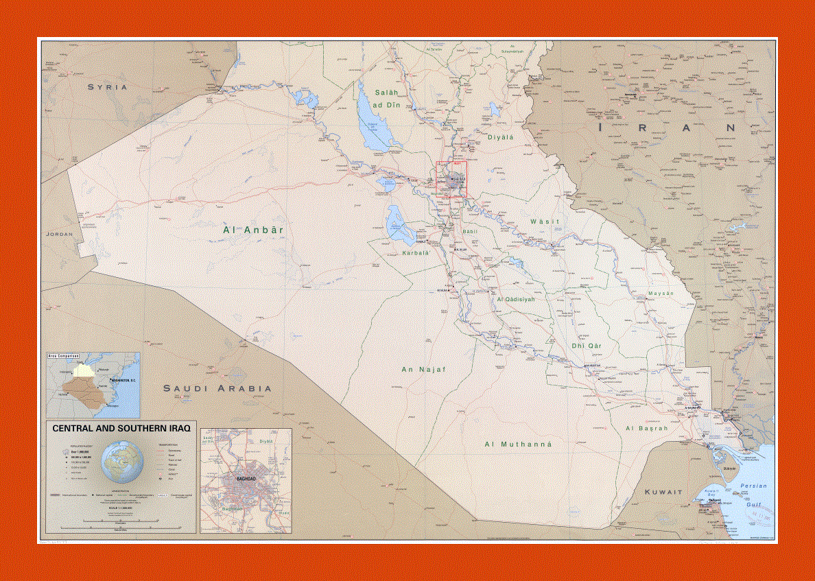 Political and administrative map of Central and Southern Iraq - 2004