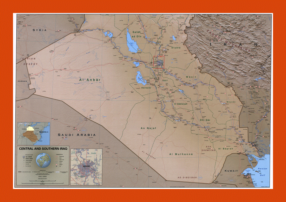 Political and administrative map of Central and Southern Iraq - 2004