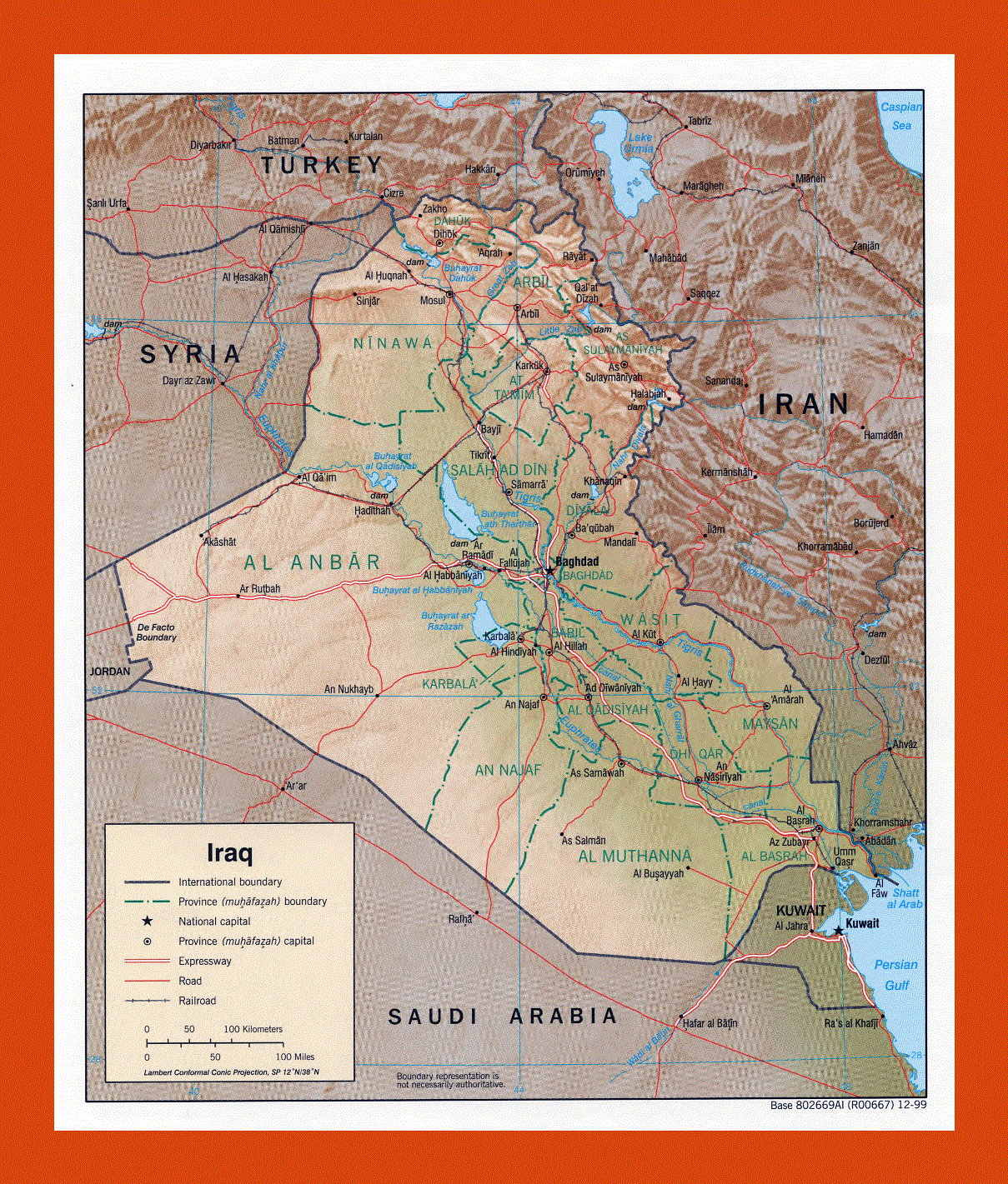 Political and administrative map of Iraq - 1999