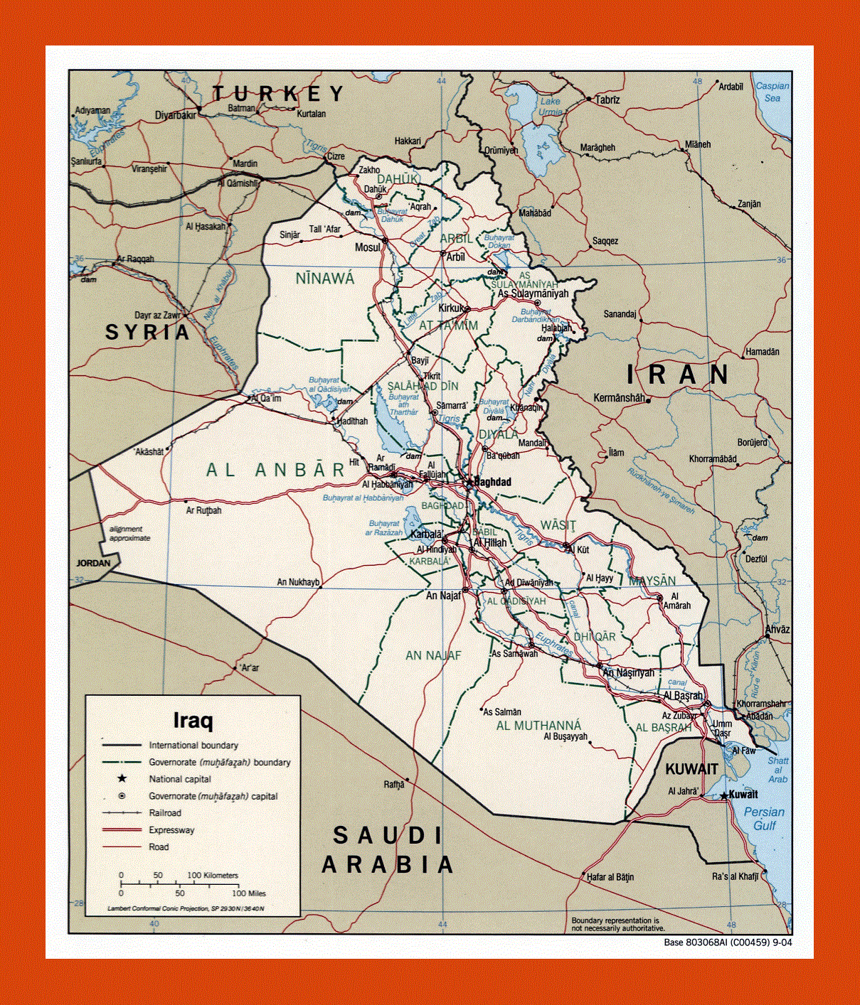 Political and administrative map of Iraq - 2004