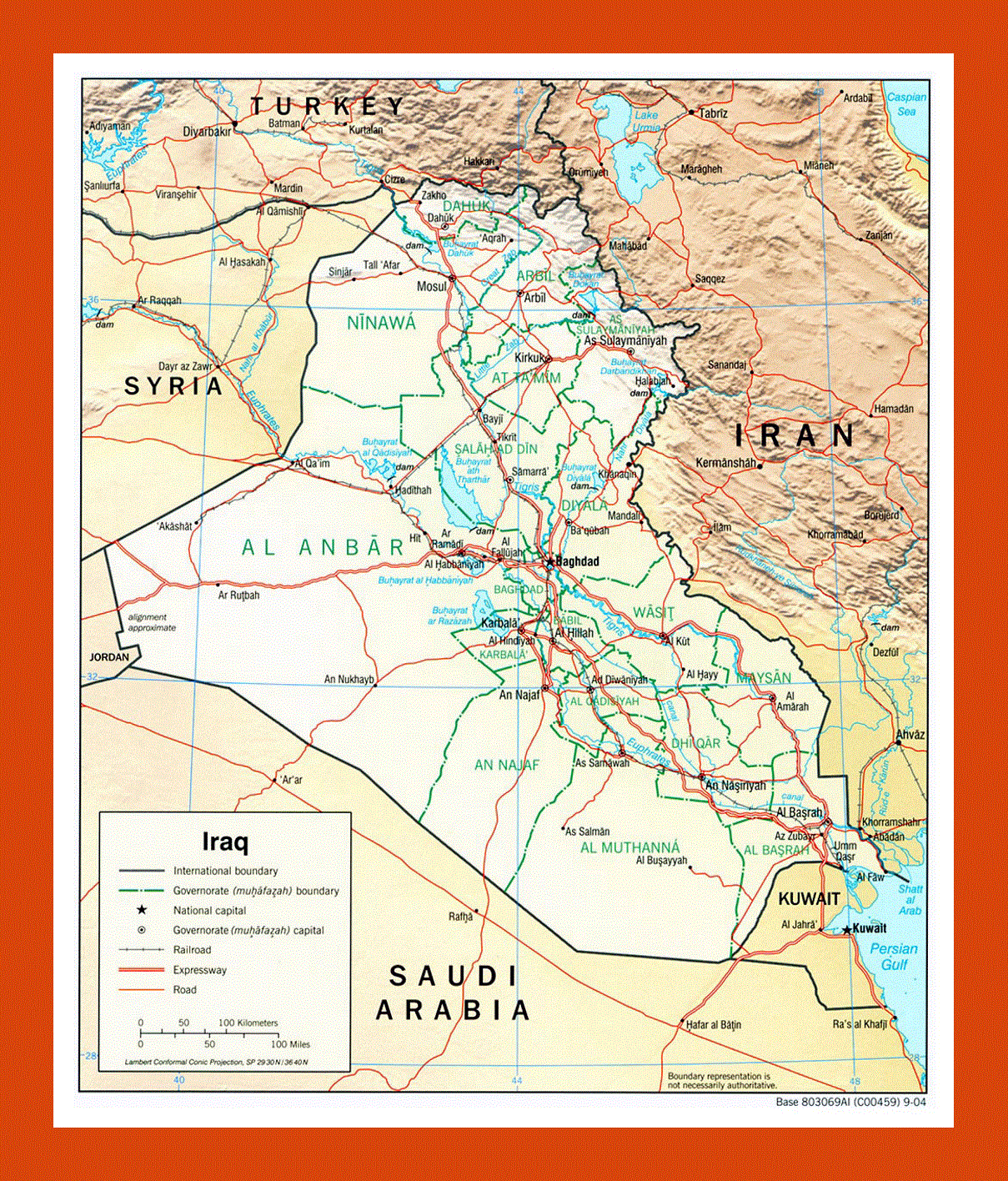Political and administrative map of Iraq - 2004