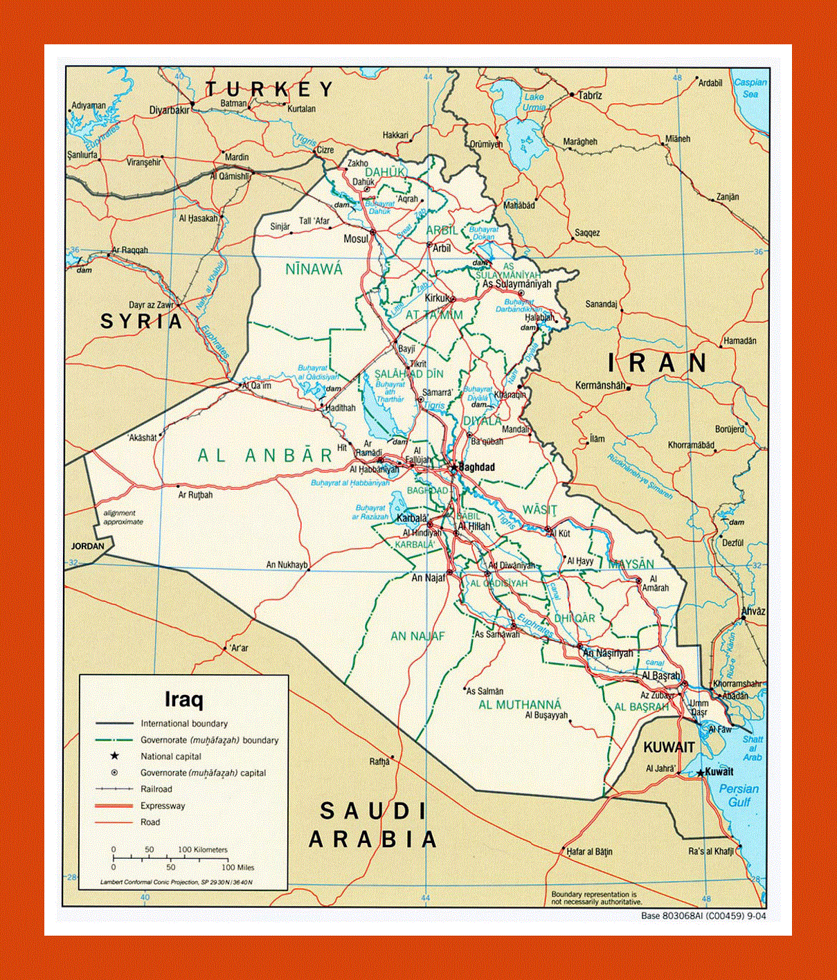 Political and administrative map of Iraq - 2004