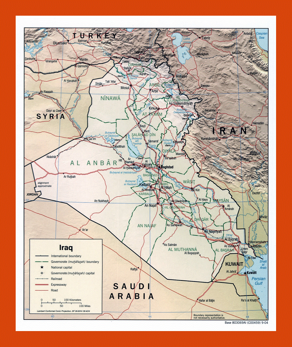 Political and administrative map of Iraq- 2004