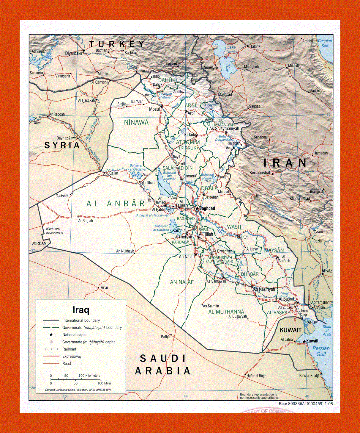 Political and administrative map of Iraq - 2008