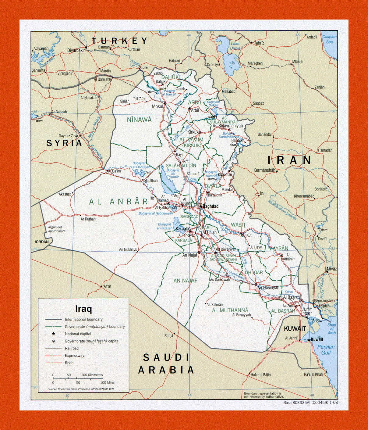 Political and administrative map of Iraq- 2008