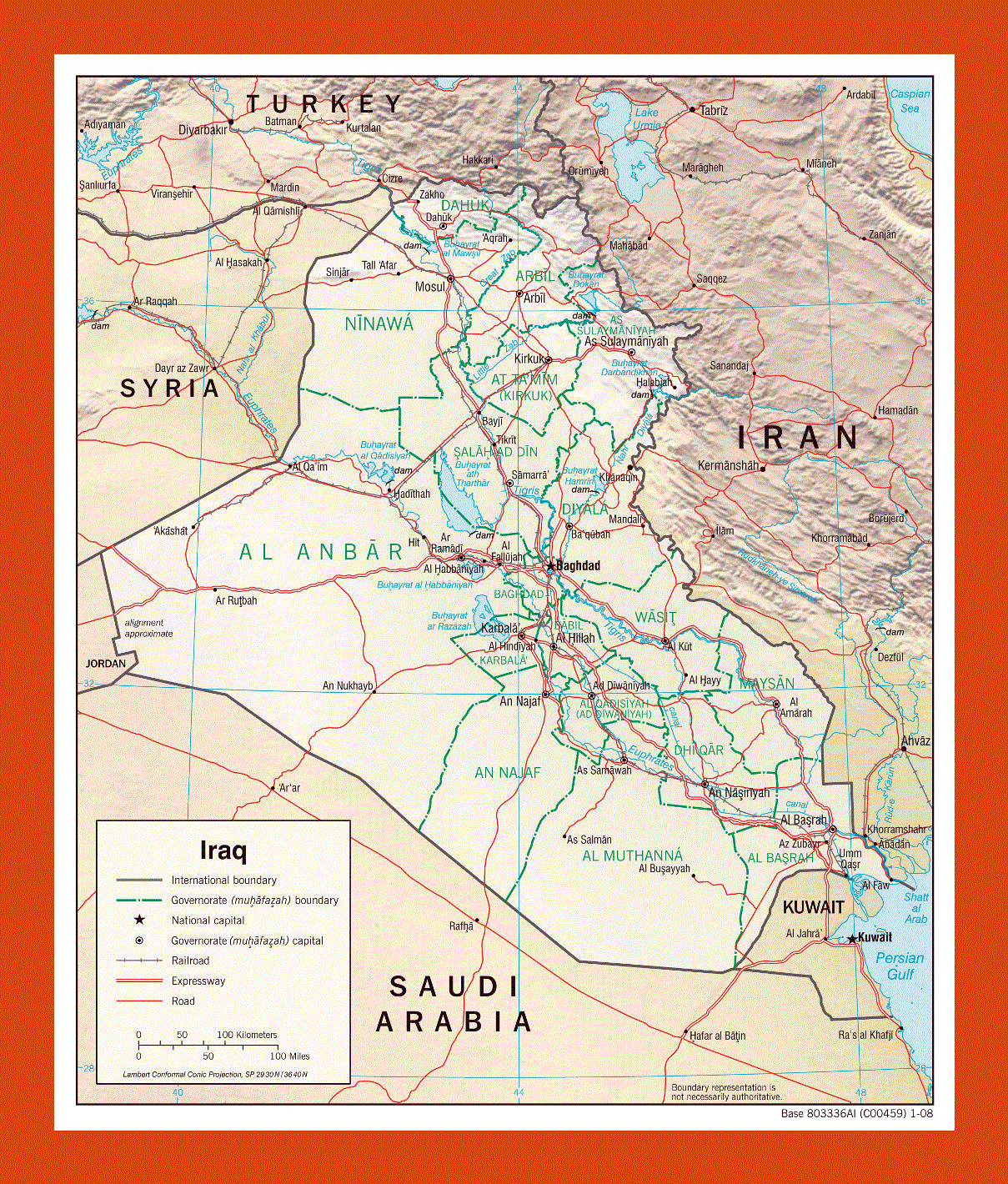 Political and administrative map of Iraq - 2008