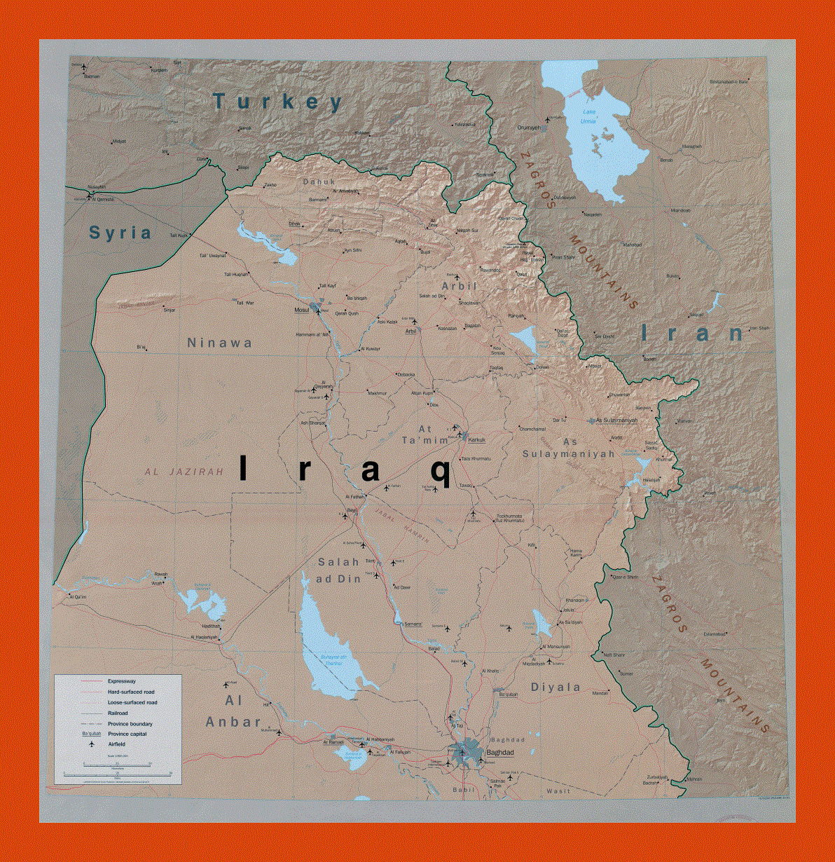Political and administrative map of Northern Iraq - 2001