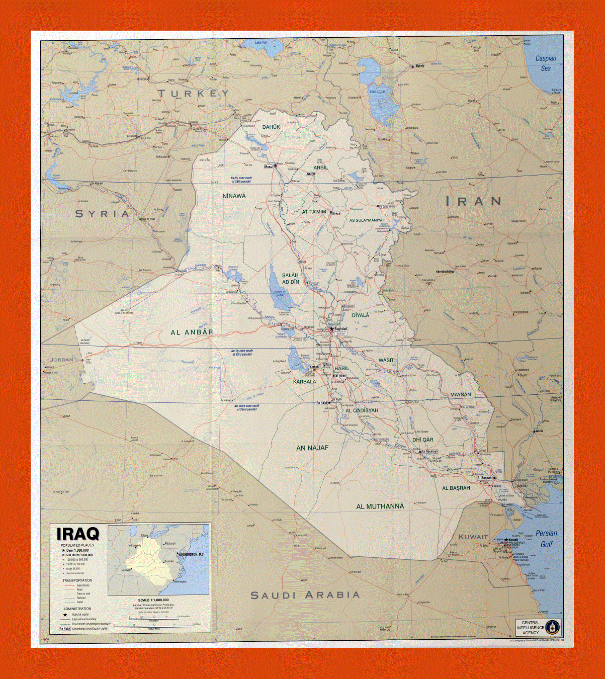 Political map of Iraq - 2003