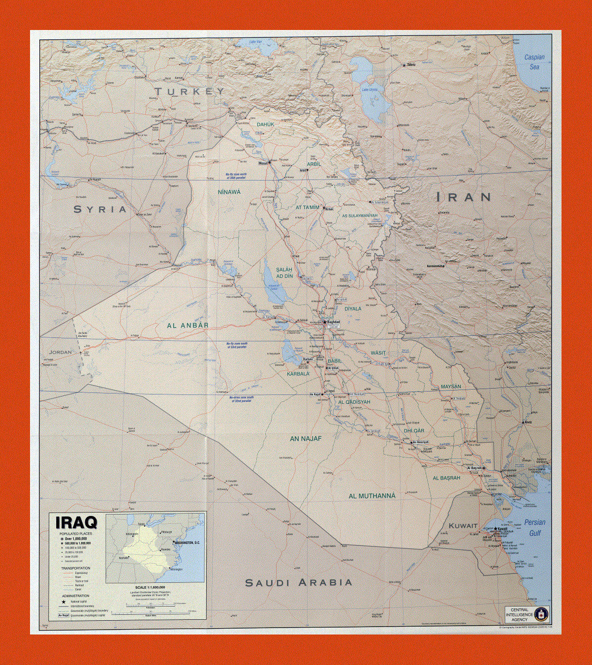 Political map of Iraq - 2003