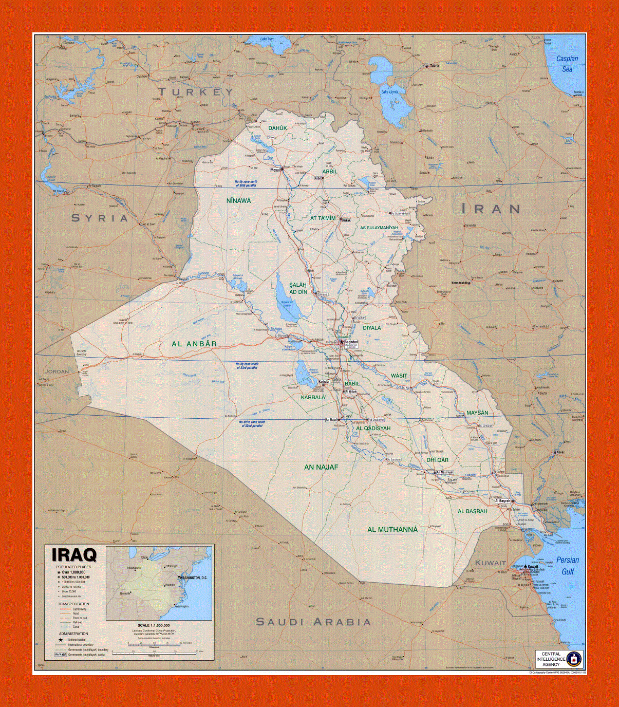 Political map of Iraq - 2003