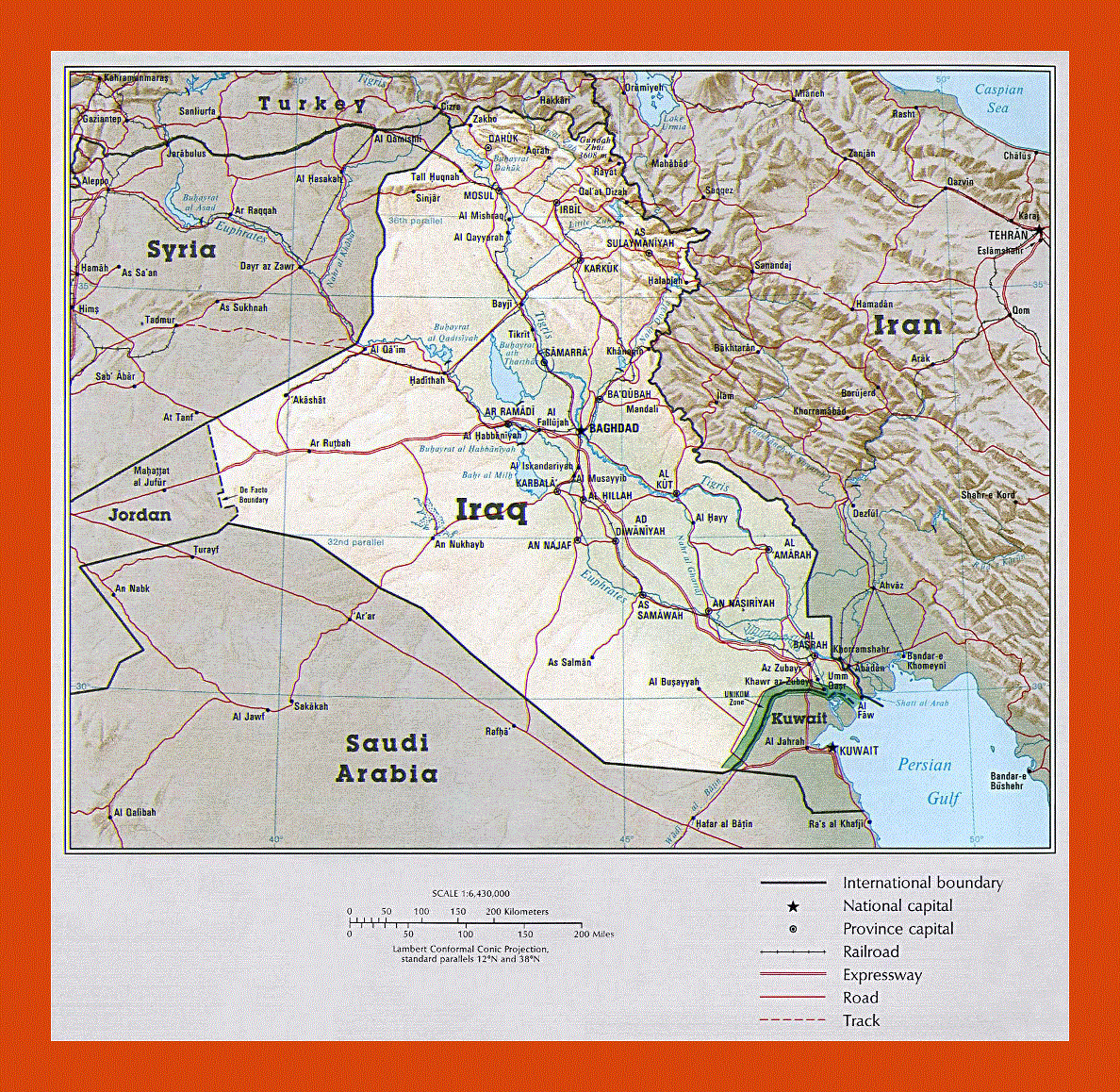 Political map of Iraq