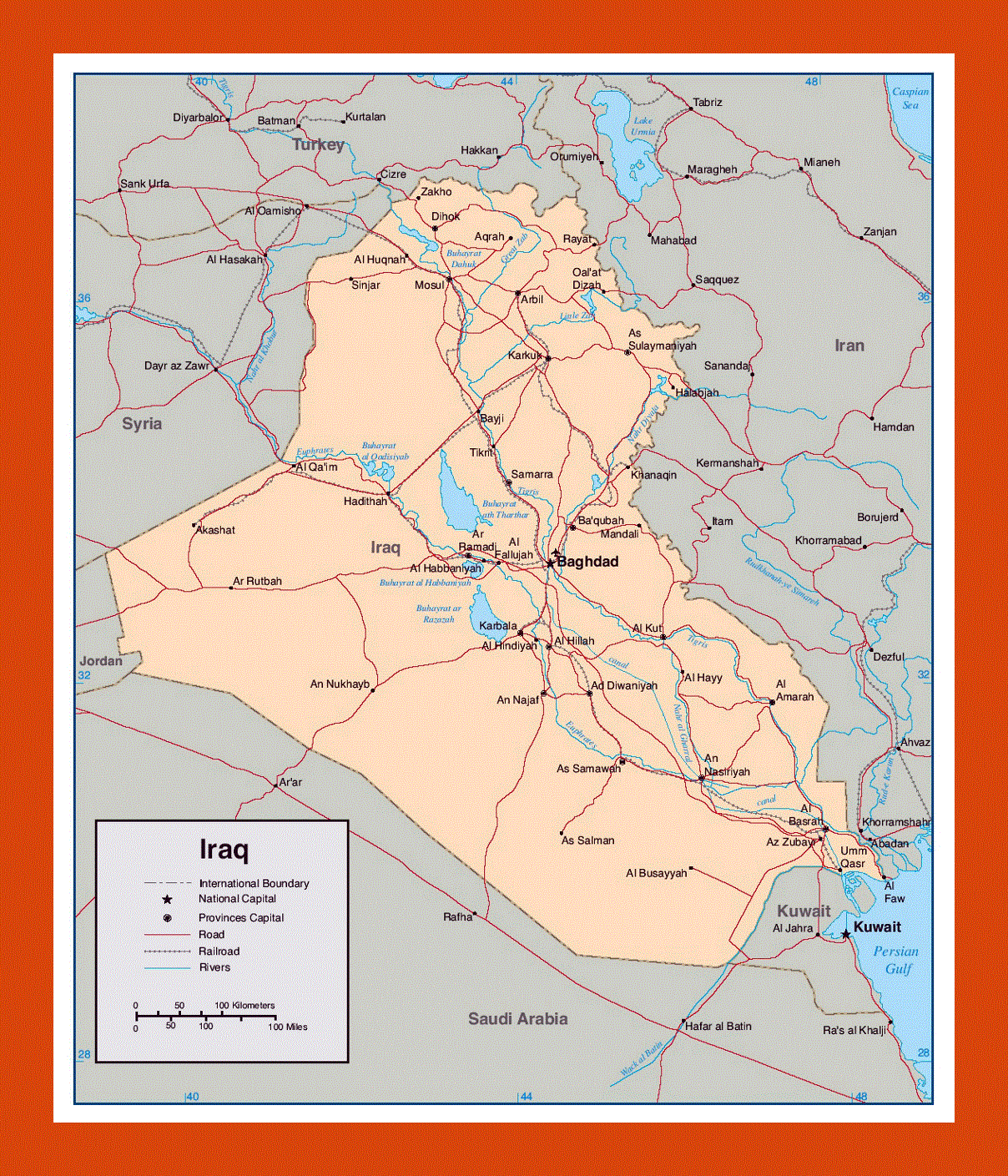 Political map of Iraq