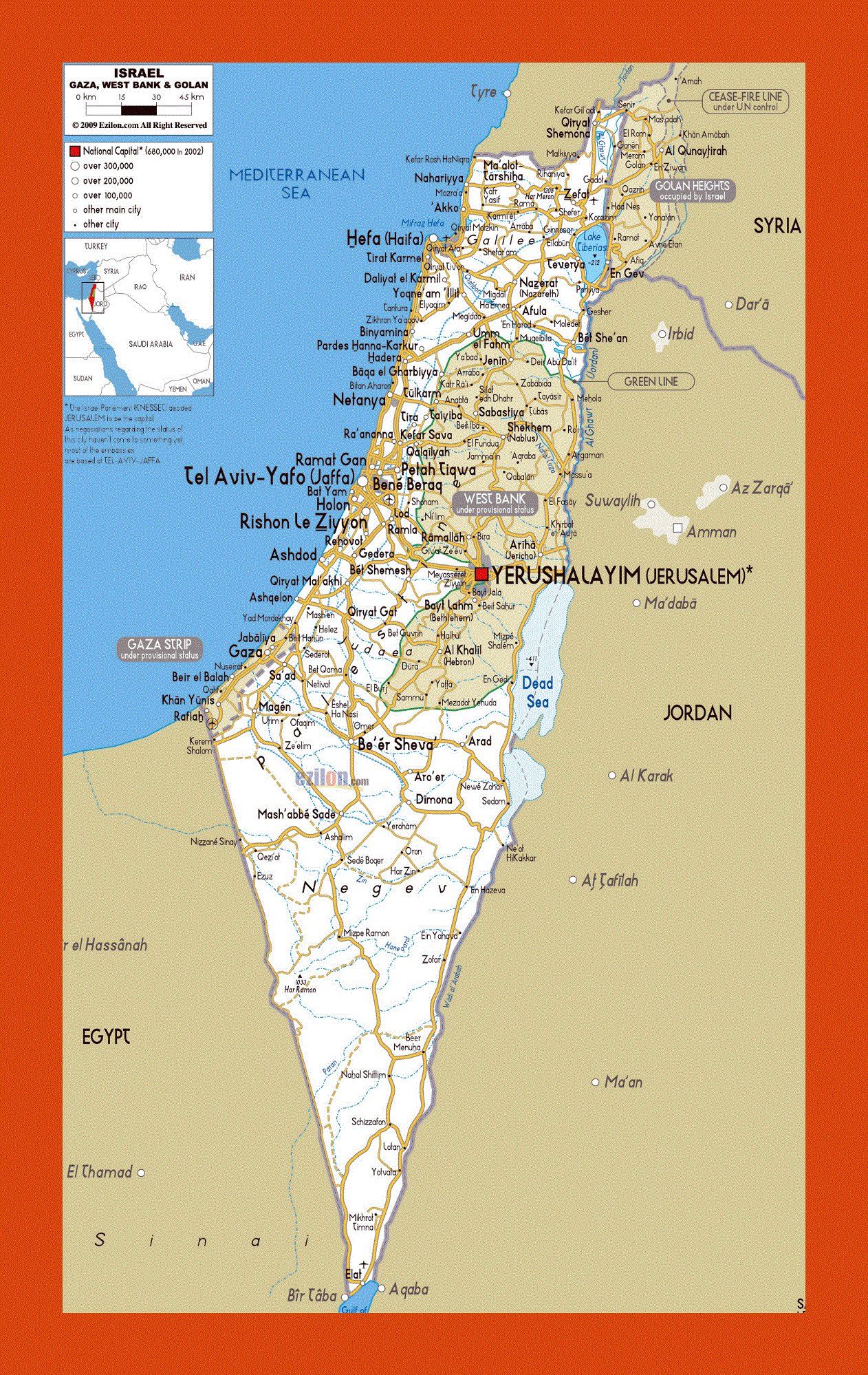 Road map of Israel