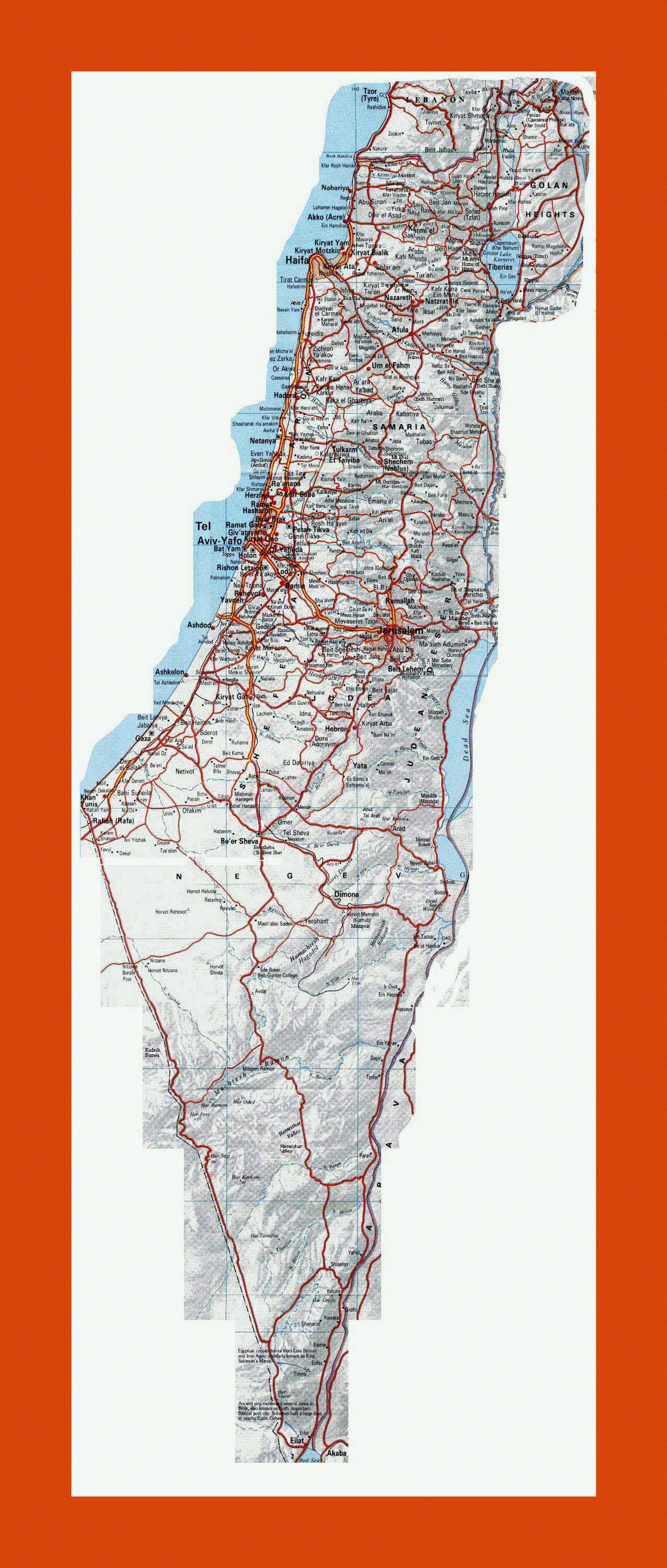 Road map of Israel