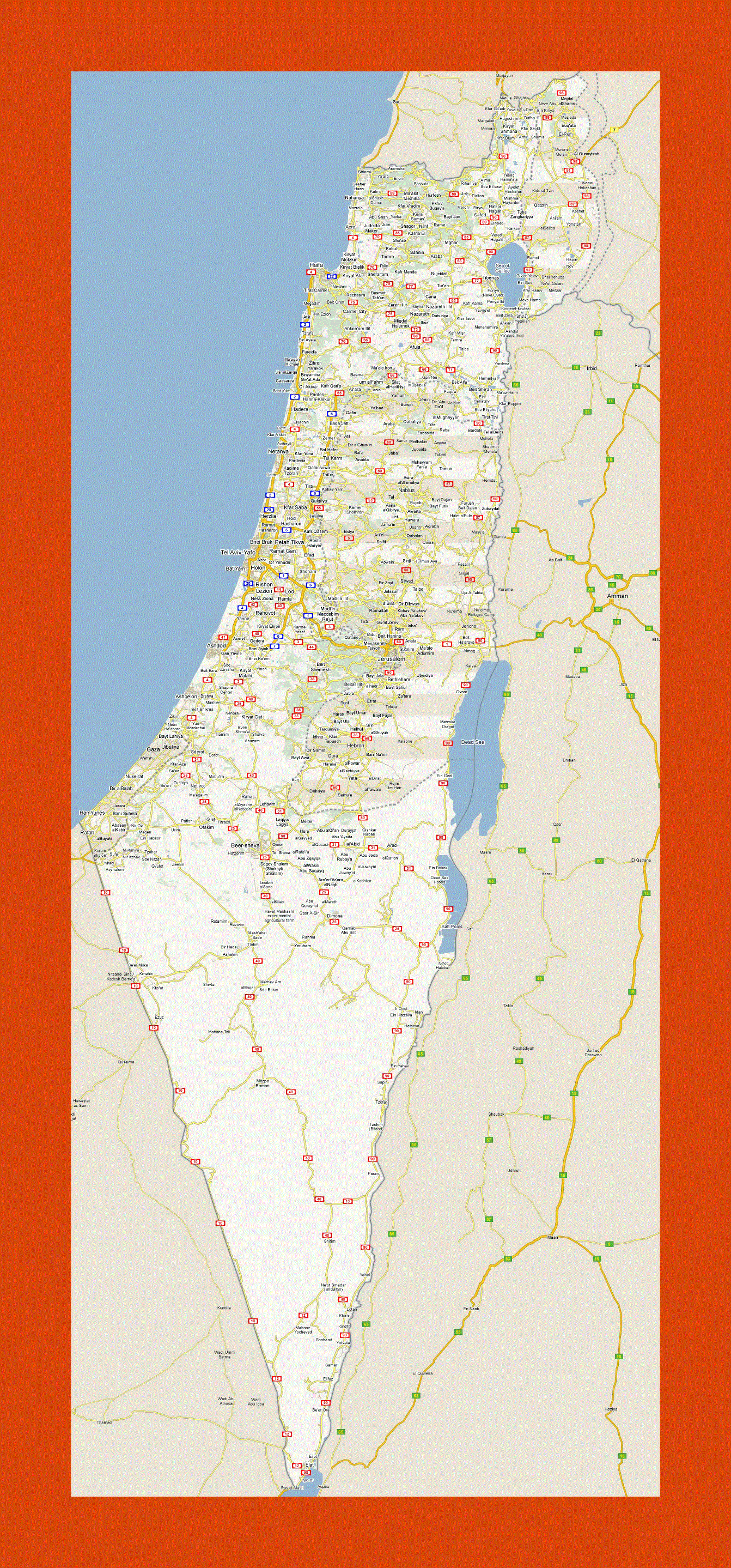 Road map of Israel