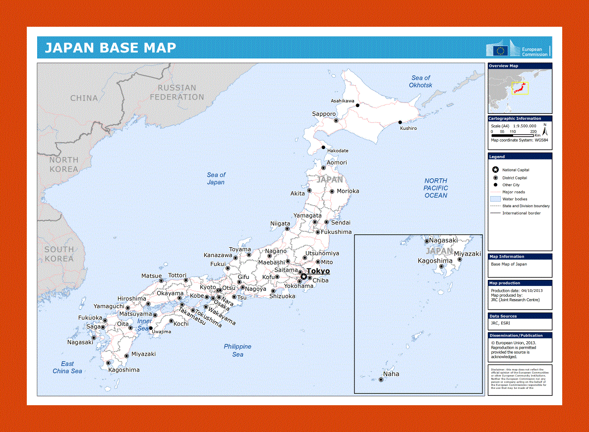 Base map of Japan