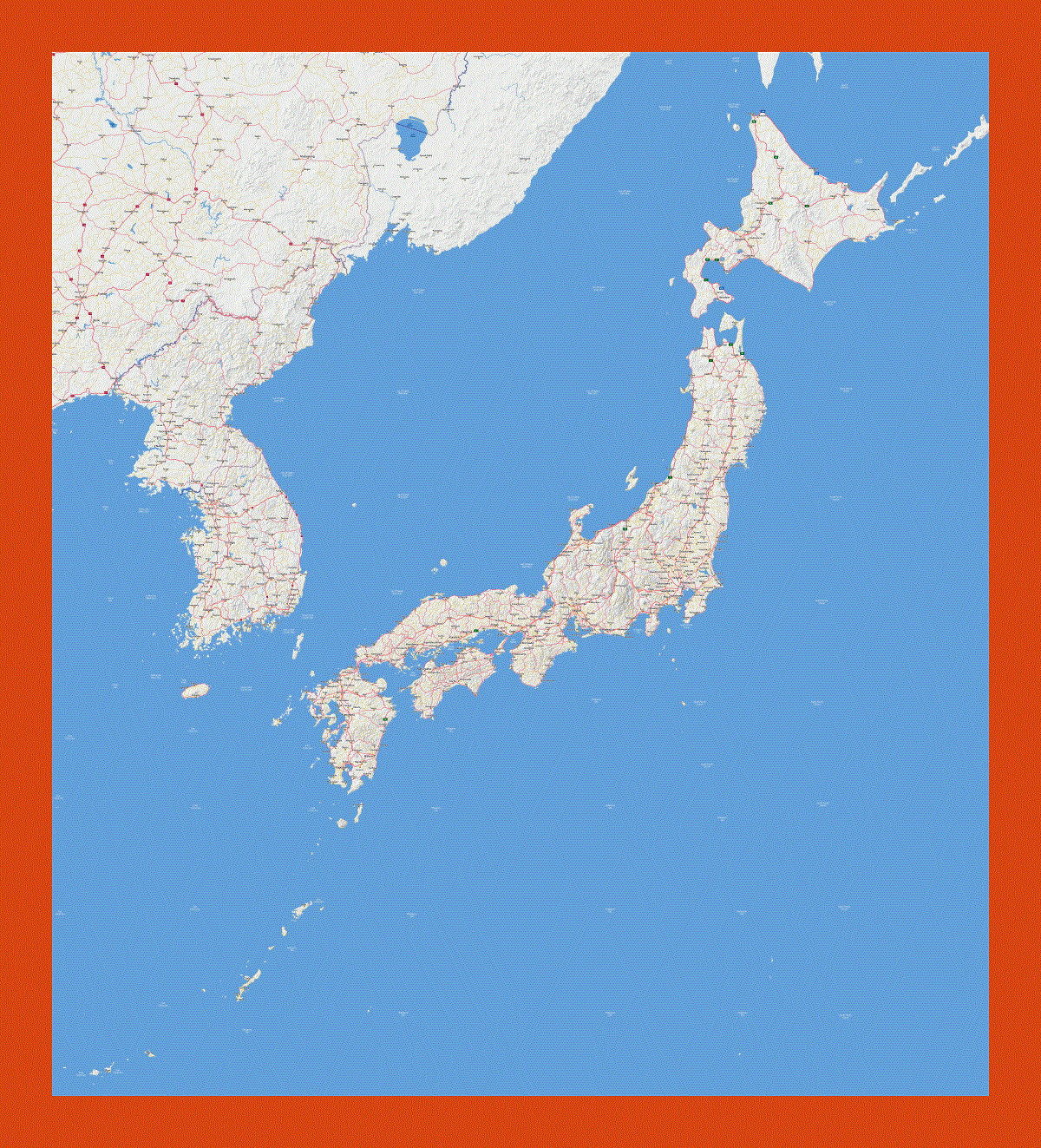 Road map of Japan