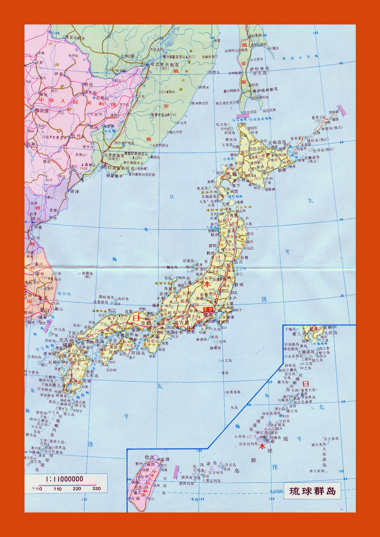 Road map of Japan in japanese