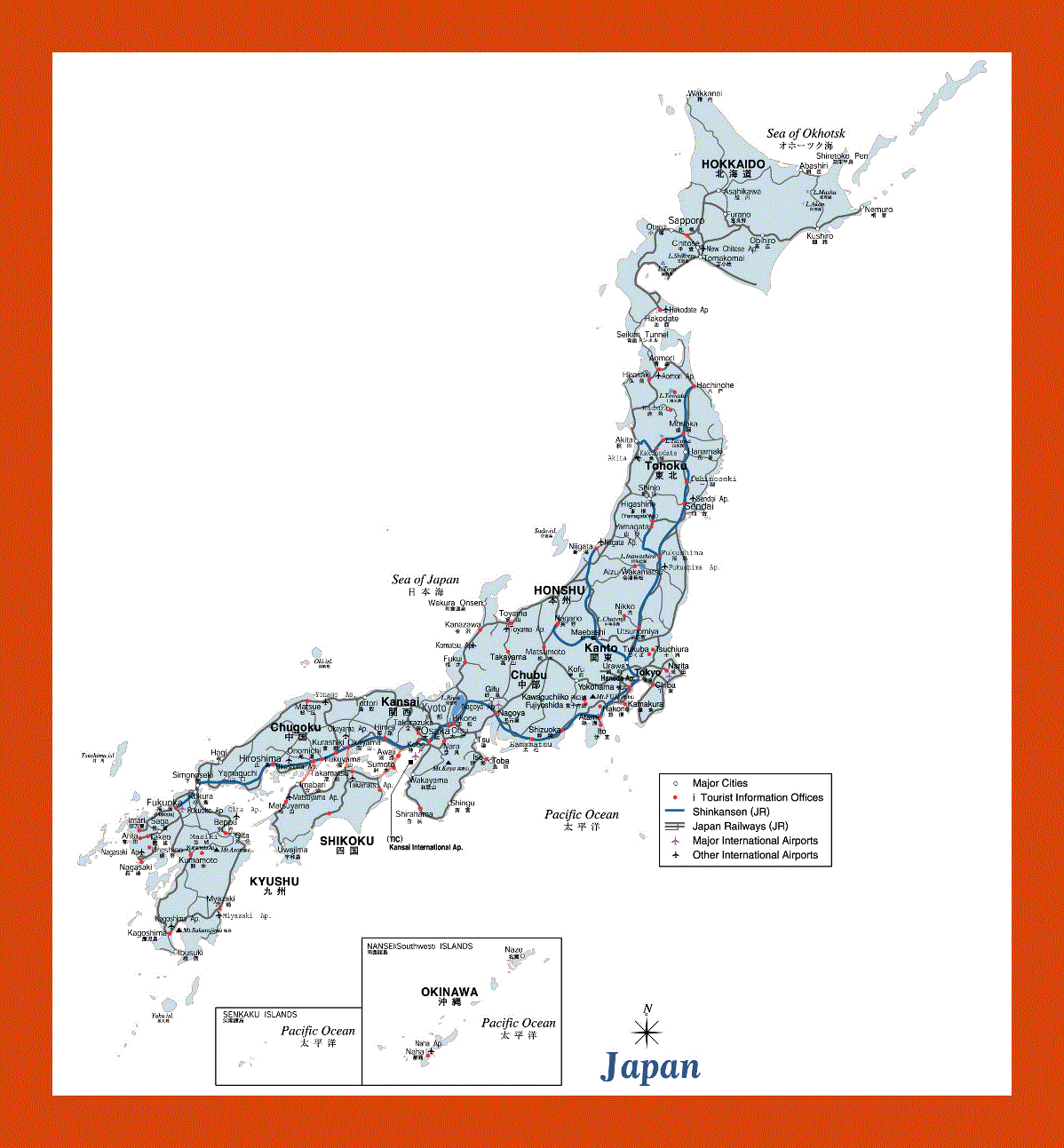 Road map of Japan