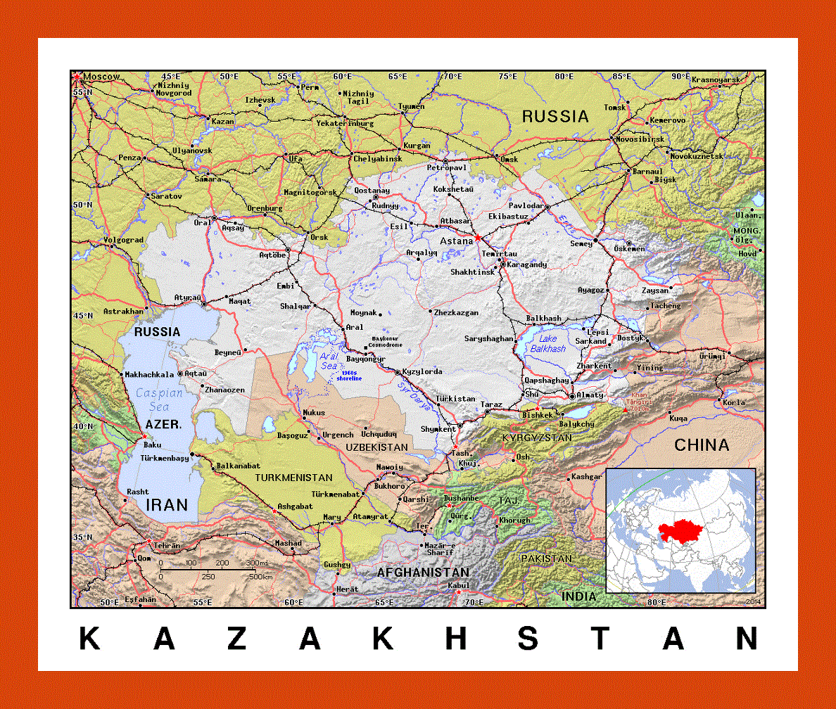Political map of Kazakhstan