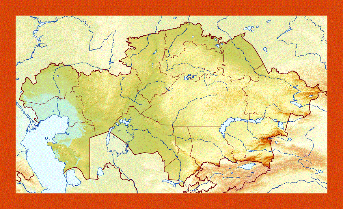 Relief map of Kazakhstan