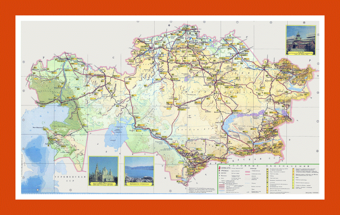 Tourist map of Kazakhstan