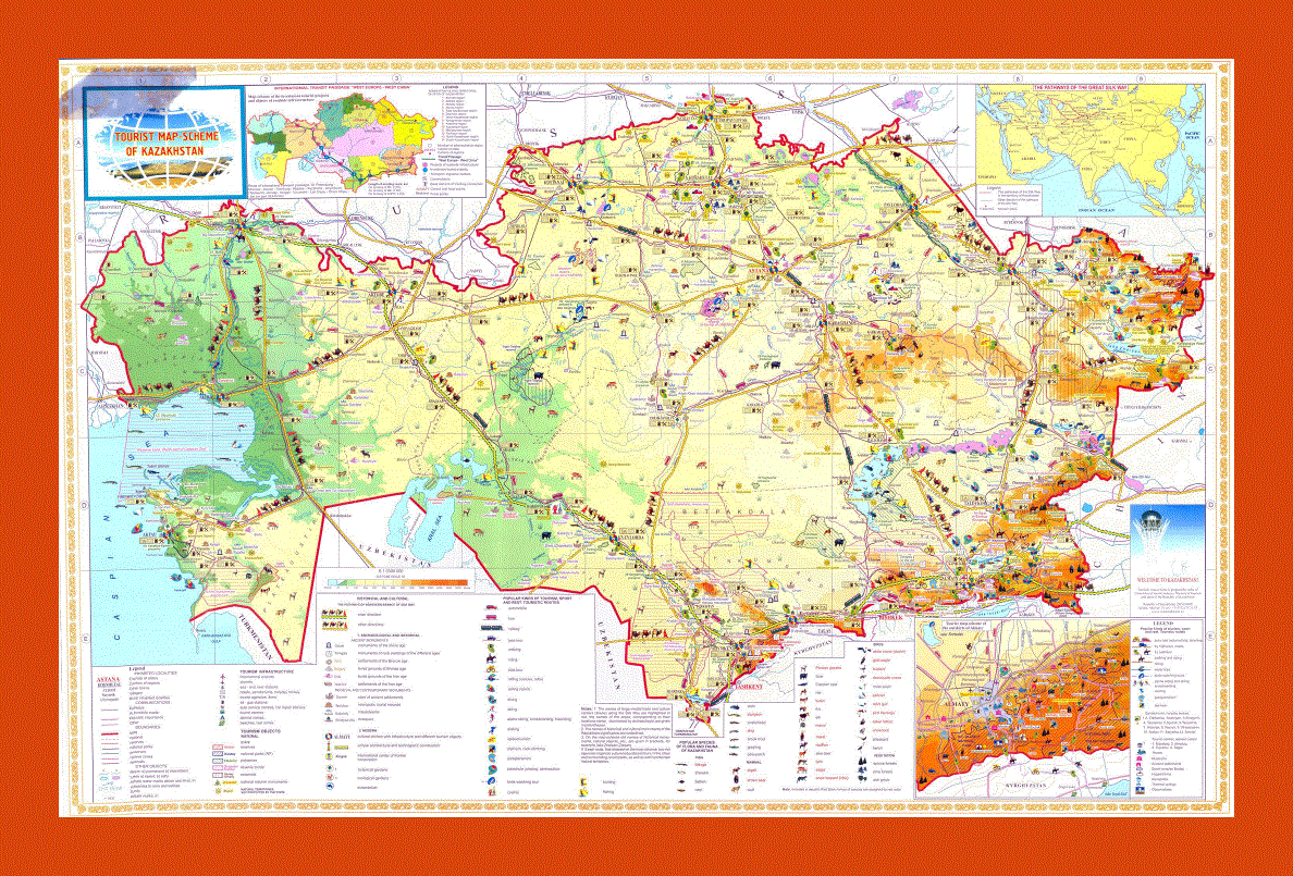 Tourist map of Kazakhstan