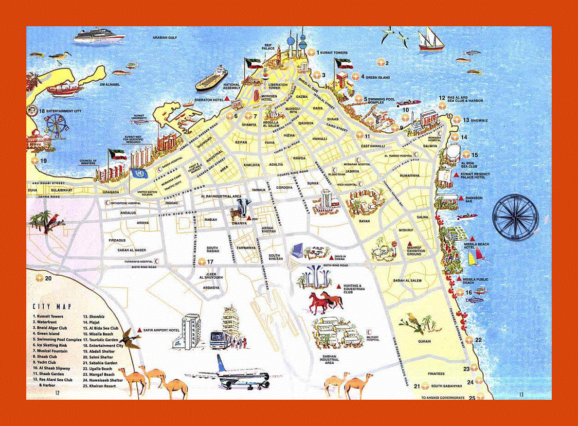 Tourist map of Kuwait city