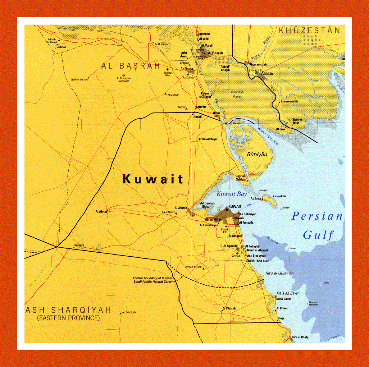 Map of Kuwait