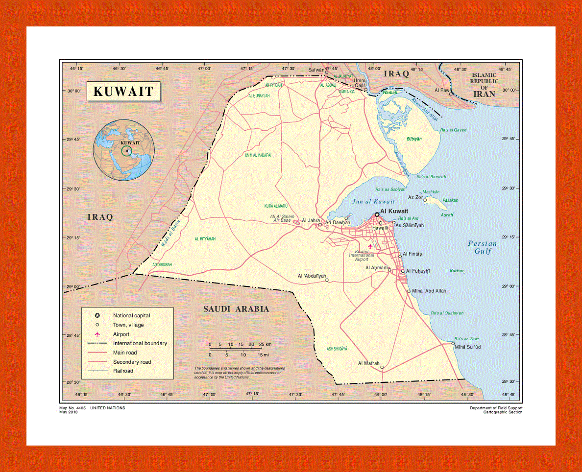 Political map of Kuwait