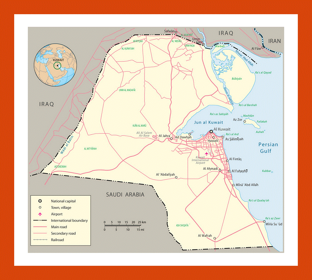 Political map of Kuwait