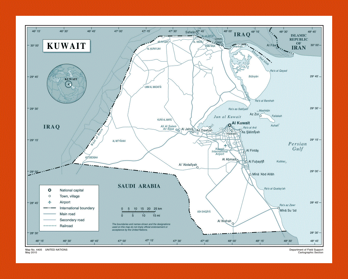 Political map of Kuwait