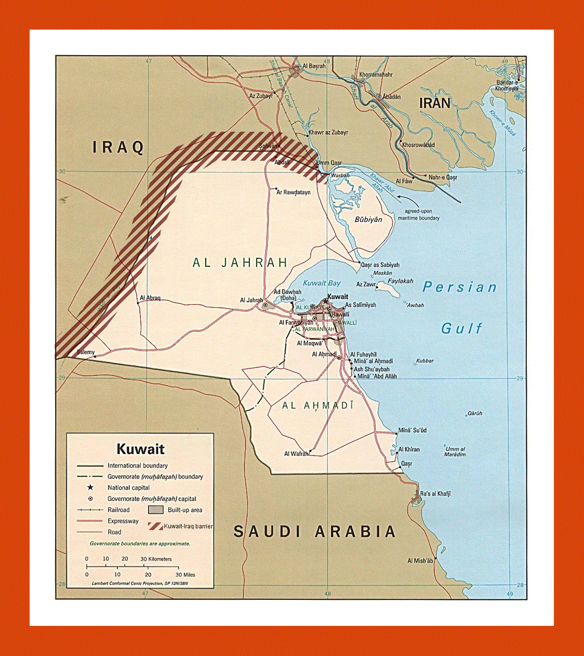Political map of Kuwait