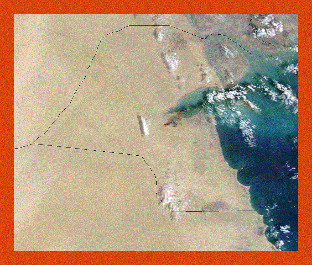 Satellite map of Kuwait