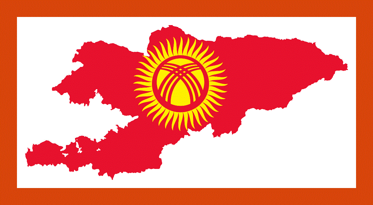 Flag map of Kyrgyzstan