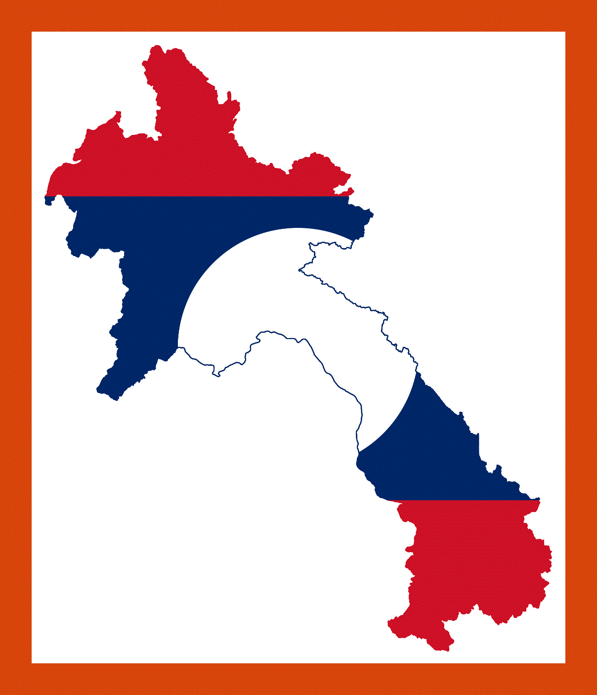 Flag map of Laos