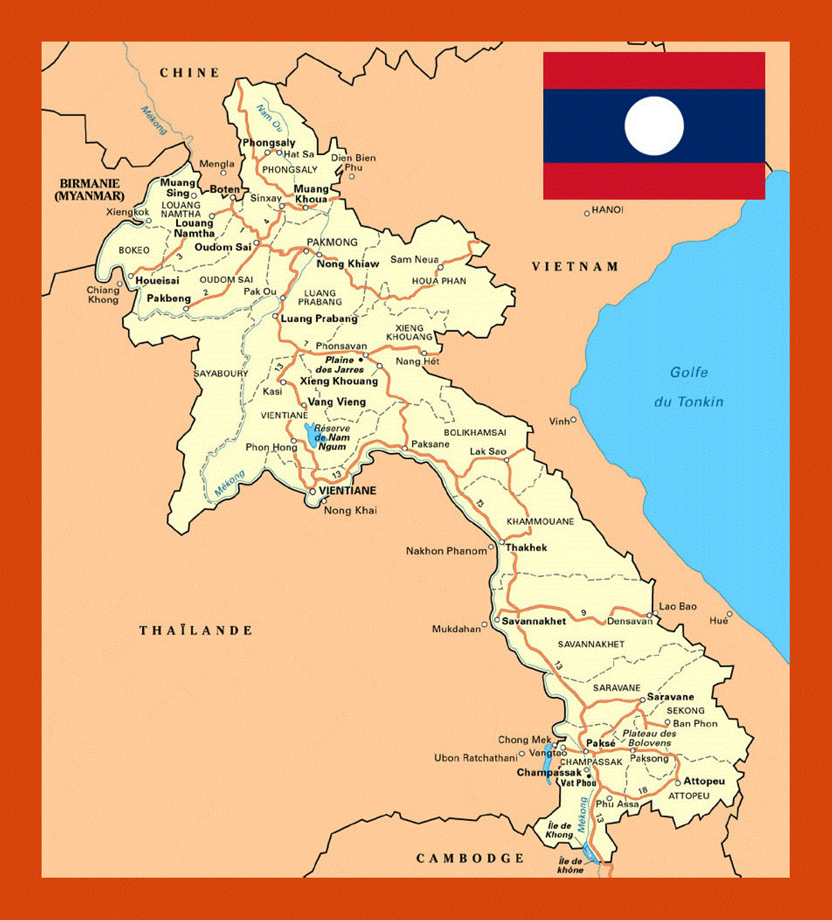 Map of Laos