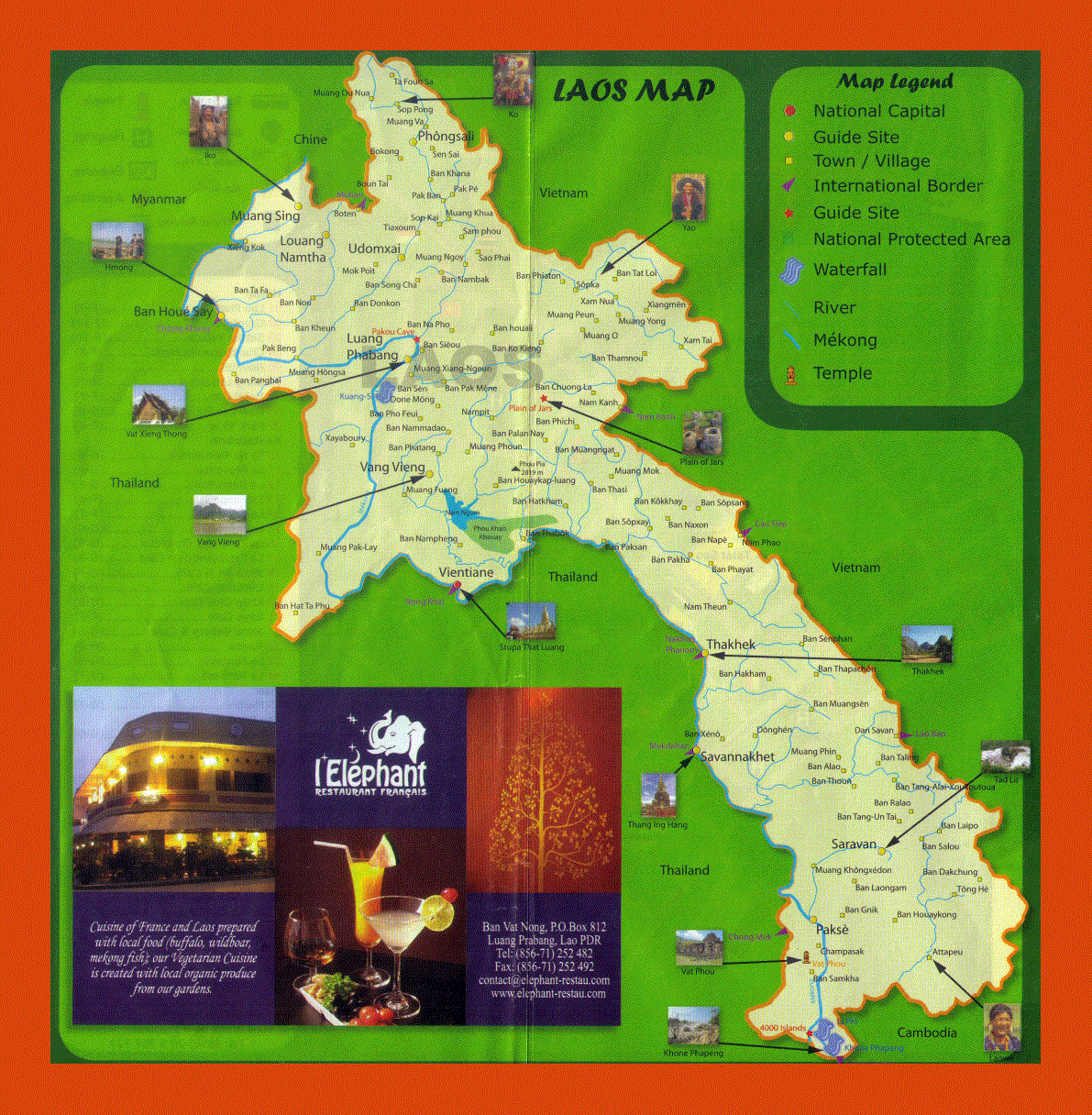 Tourist map of Laos