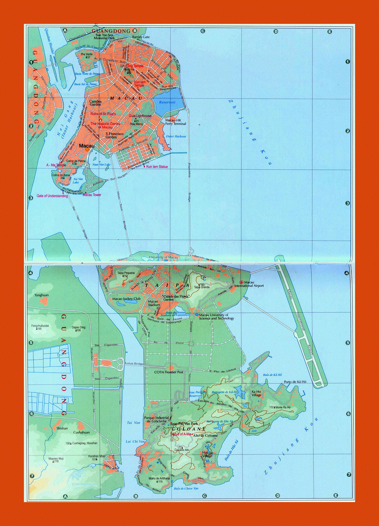 Road map of Macao