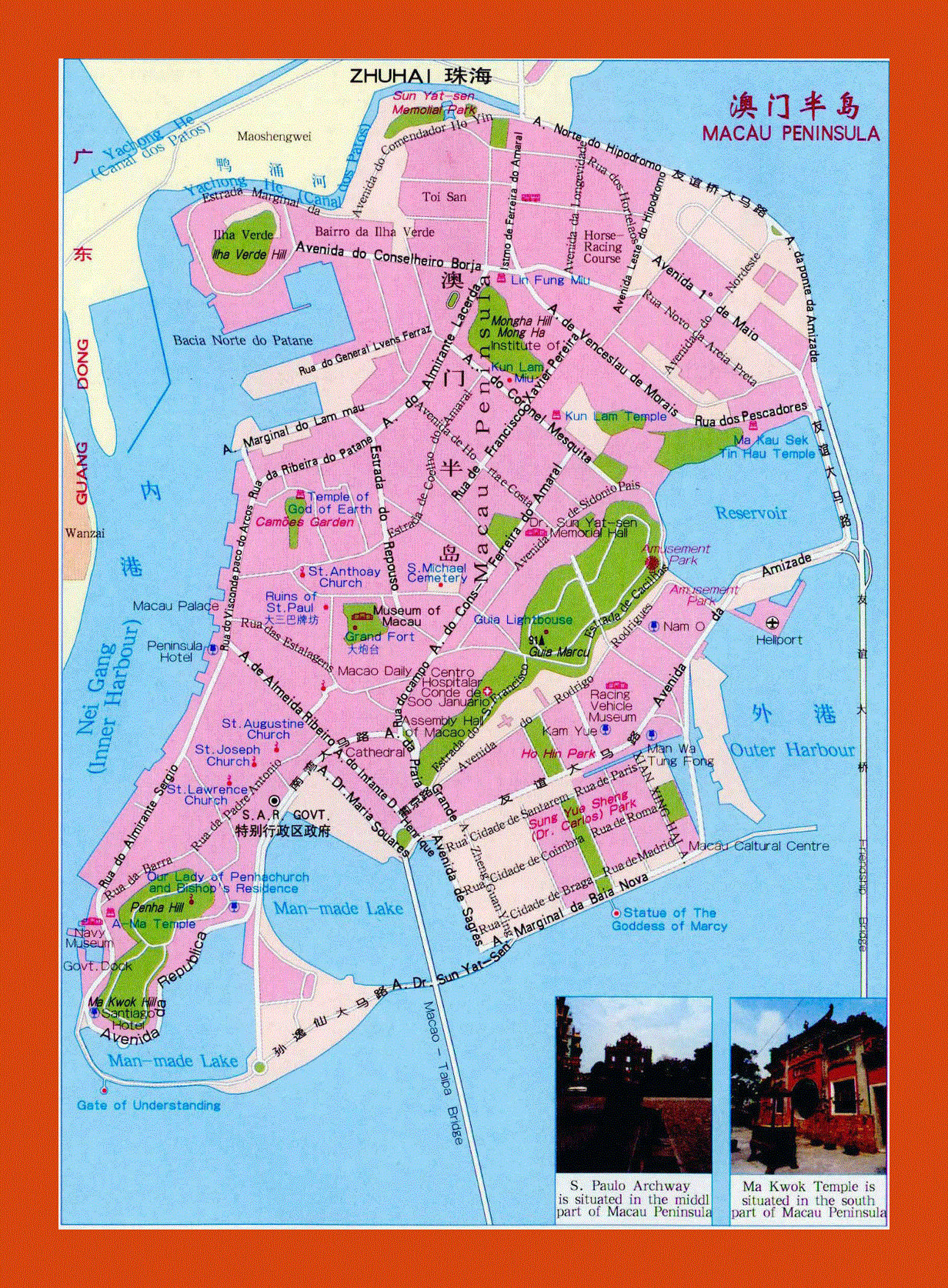 Road map of Macau