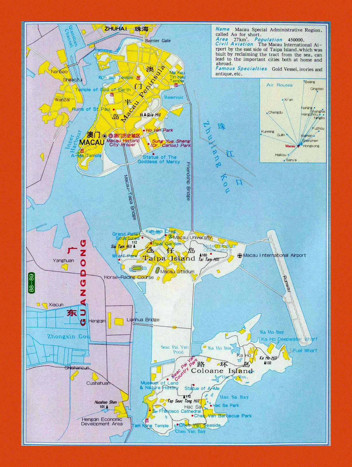 Road map of Macau