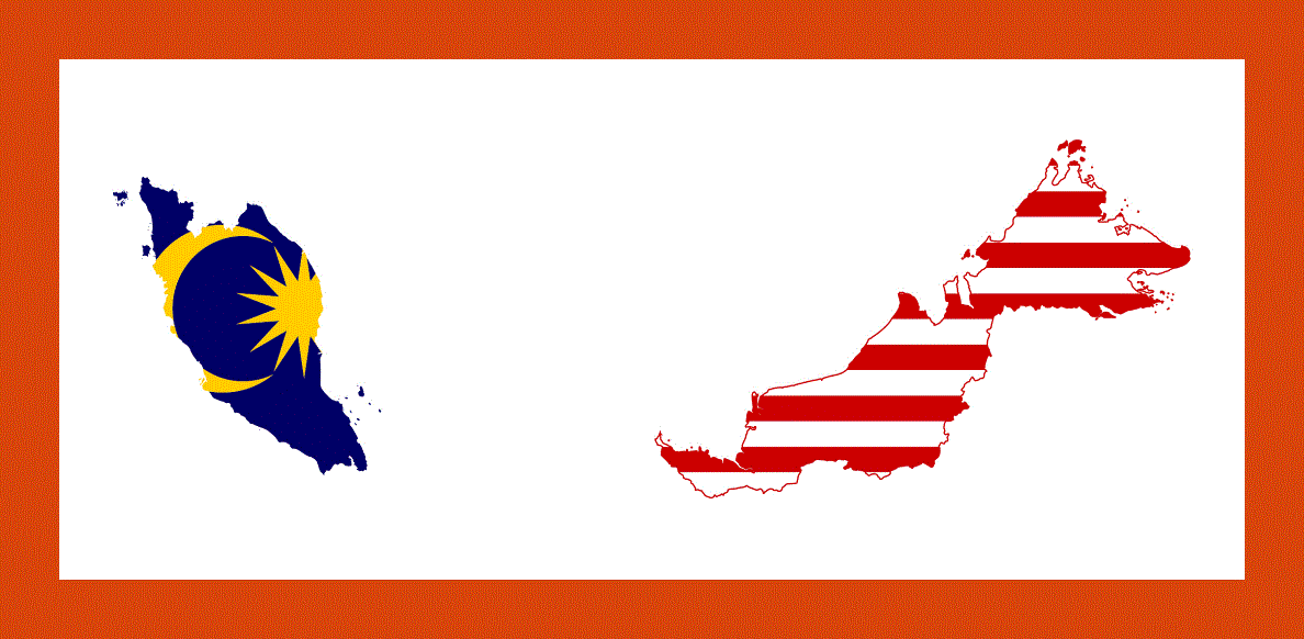 Flag map of Malaysia