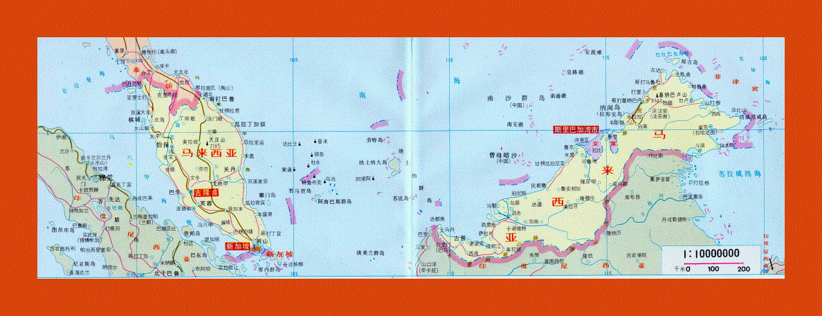 Map of Malaysia in chinese
