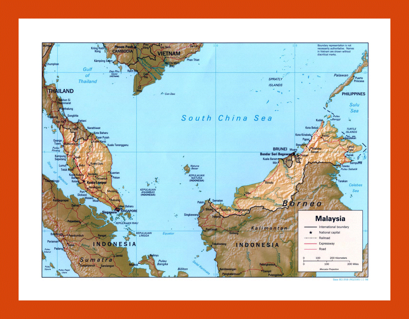 Political Map Of Malaysia 1998 Maps Of Malaysia Maps Of Asia