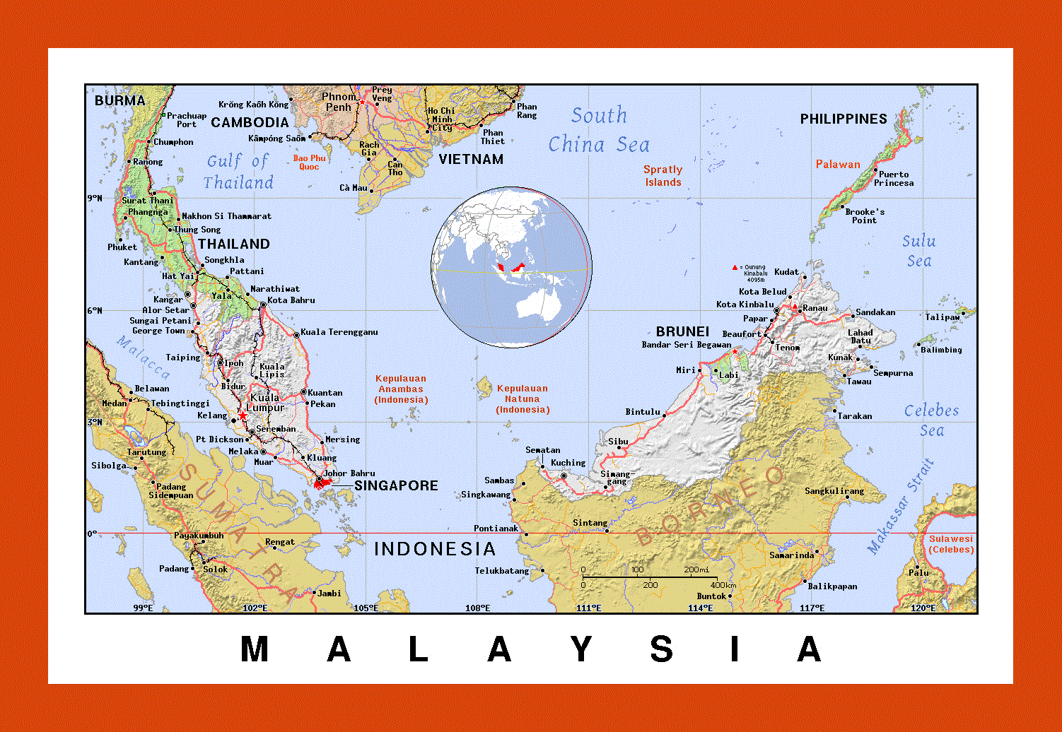 Political Map Of Malaysia Maps Of Malaysia Maps Of Asia Map