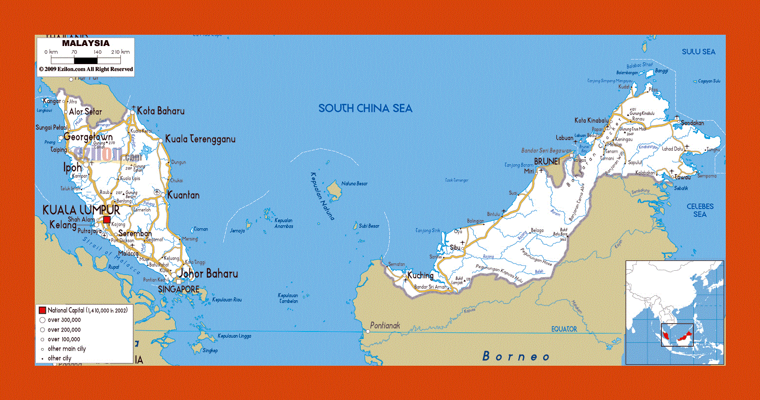 Малайзия карта