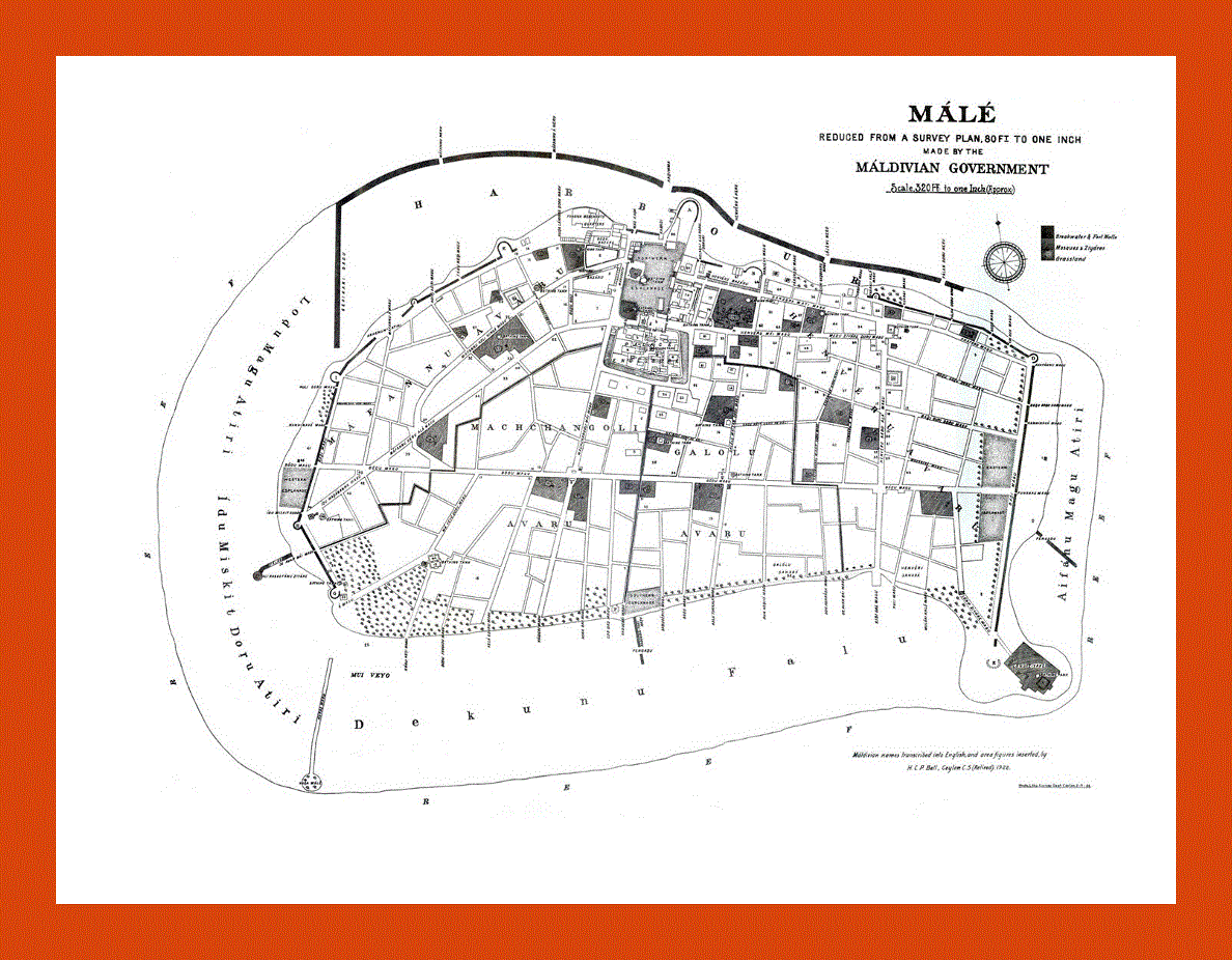 Old map of Male - 1920